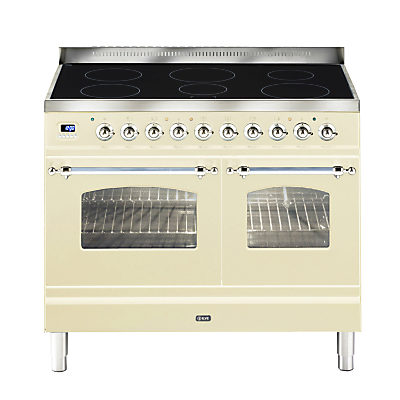 ILVE Milano PDNI100E3 Dual Fuel Induction Range Cooker Cream/Chrome